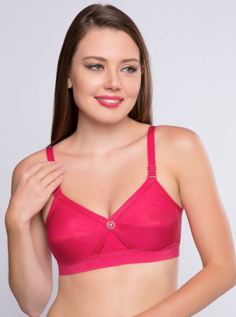 Buy TRYLO Women's Cotton Lightly Padded Non-Wired Bra (Krutika-179_Maroon_44)  at