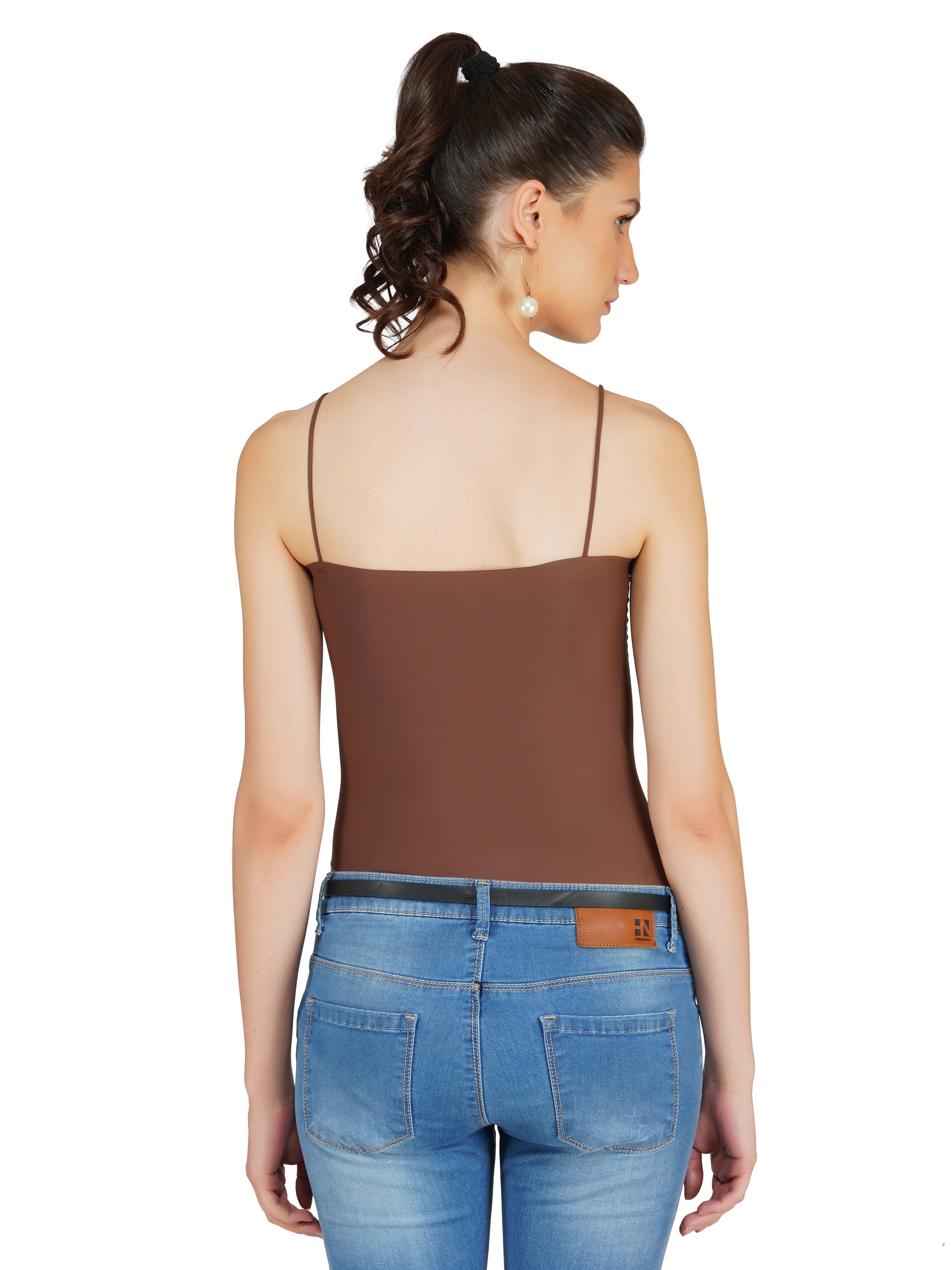 brown tank top