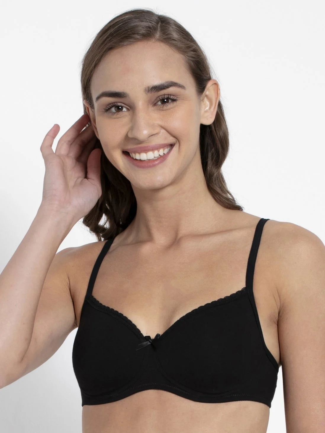 jockey black non wired padded bra 1723