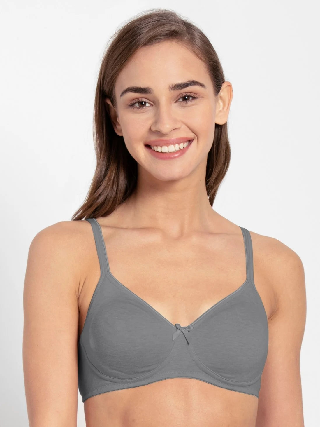 jockey steel grey melange seamless shaper bra 1722