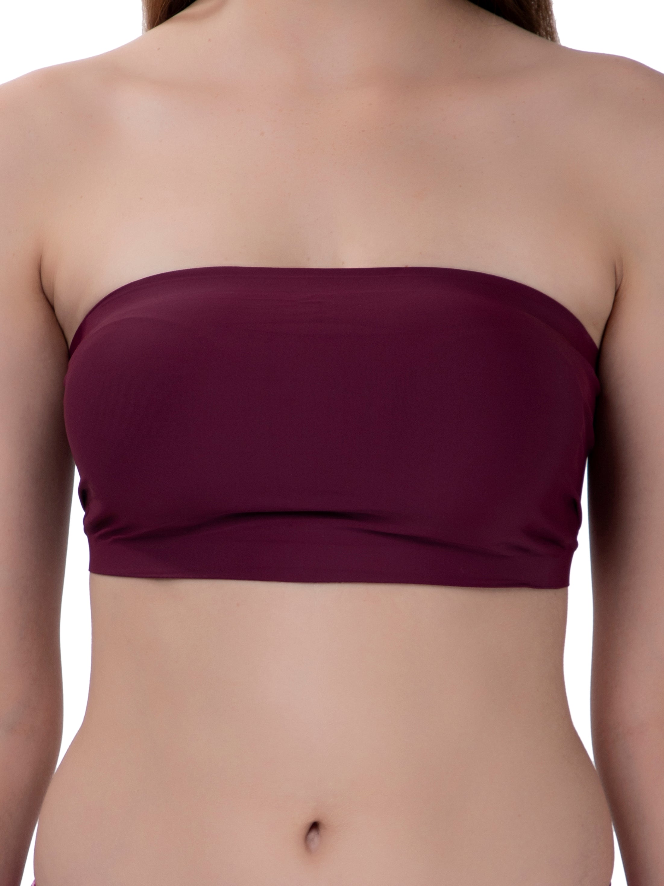 strapless maroon lingerie