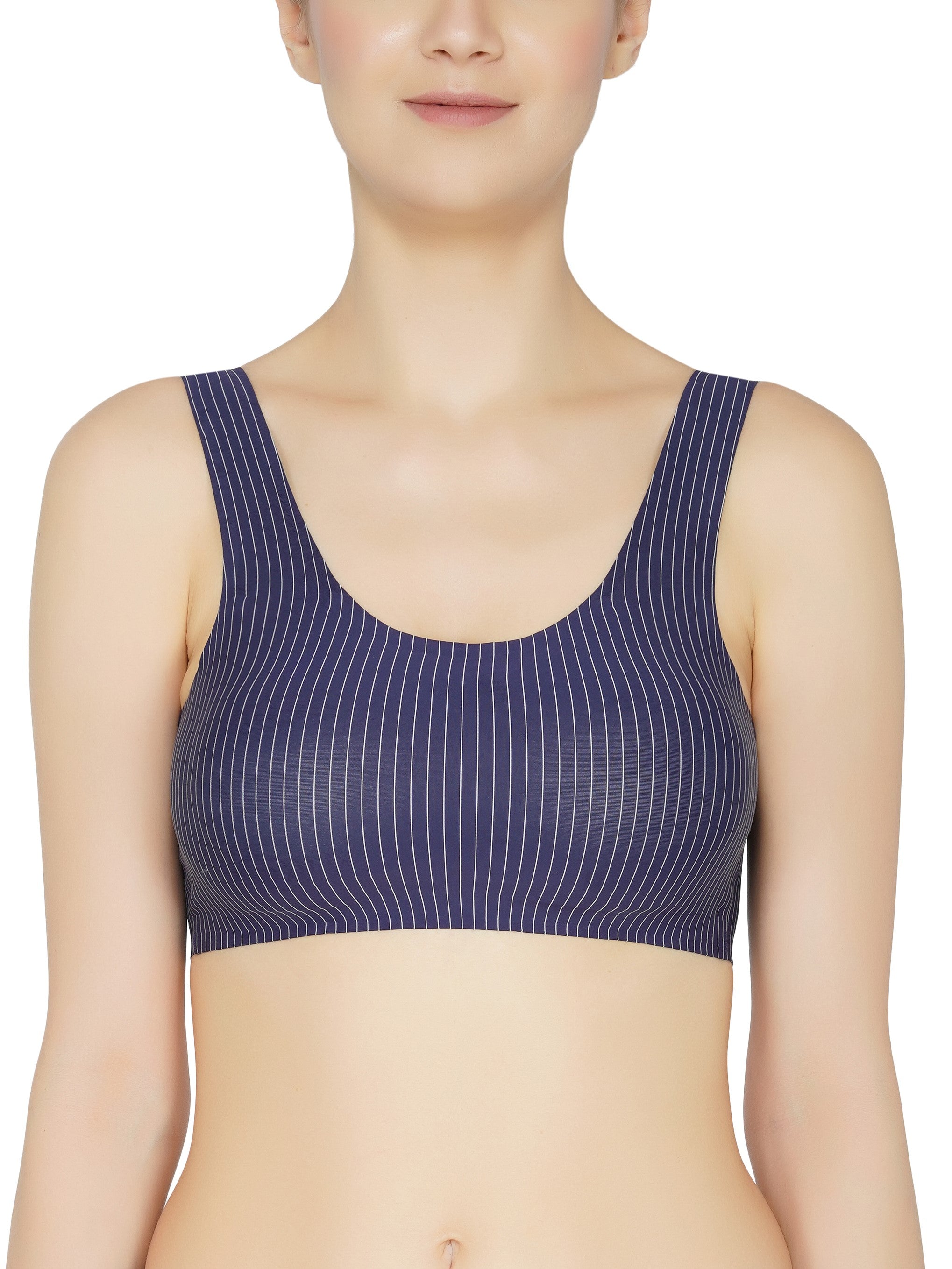 strips print sports bra