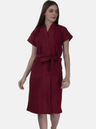 towel bathrobe maroon